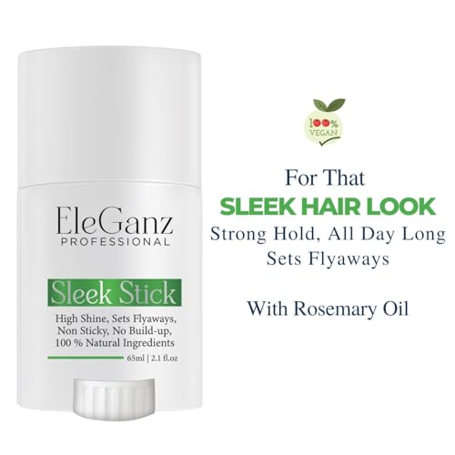 Eleganz Sleek Stick | Hair Wax Stick | High Shine | Sets Flyaways | Non Sticky | No Build-up | 100% Natural Ingredients | 65 ml