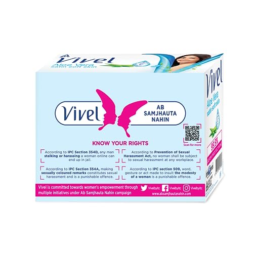 Vivel Aloe Vera Bathing Soap with Vitamin E for Soft Glowing skin, 1200g (150g - Pack of 8), Soap for Women & Men, For All Skin Types