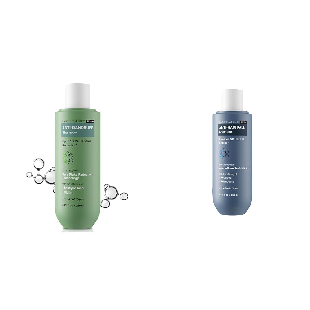Bare Anatomy Anti Dandruff & Hair Fall Shampoo - 250ml (5 Pack) for All Hair Types - Unisex-Adults