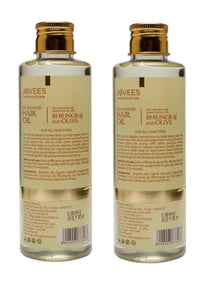 Jovees Herbal Bringraj & Olive Bio- Advanced Hair Oil |For Dry & Damaged Hair Reduces Dandruff and Hairfall |With Bhringraj Oil, Olive Oil, Jojoba Oil 200ml Pack of 2