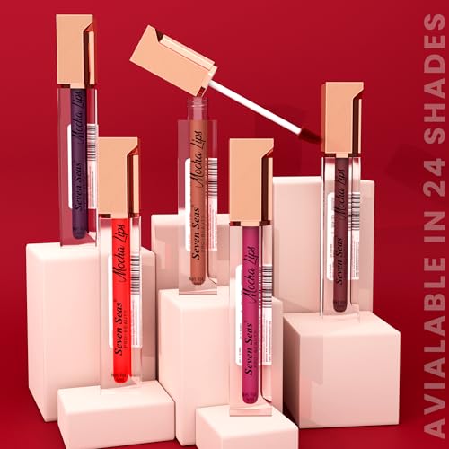 Seven Seas Mocha Lips Matte Liquid Lipstick | Non-Transfer Liquid Lipstick | 12 Hours Long Lasting | Highly Pigmented | Intense Color Payoff | Smudgeproof Liquid Lipstick for Women (203, 4ml)