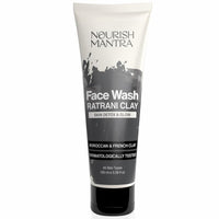 Nourish Mantra-Ratrani Moroccan Lava Face Wash | Enriched With Moroccan Clay, Activated Charcoal & Vitamin E | Face Wash For All Skin Types | Paraben & SLSSLES Free - 100 ml