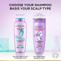 L’Oréal Paris Hyaluron Pure 72H Purifying Shampoo, For oily scalp & dry hair with salicylic and hyaluronic acid, 200 ml