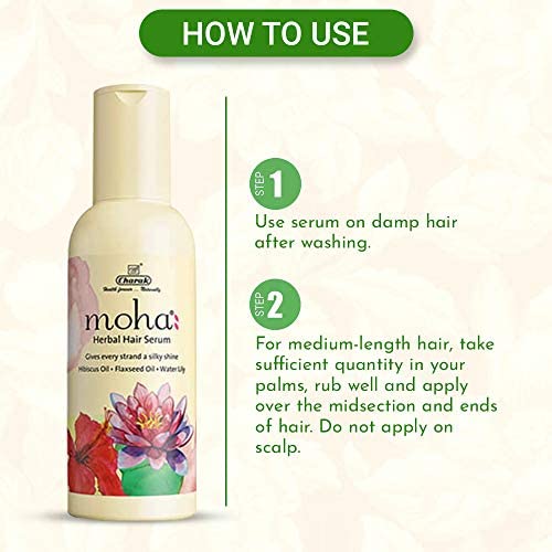 moha: Herbal Hair Serum for Strong, Tangle Free & Frizz-Free Hair Unisex serum with Hibiscus Flaxseed Water lily - 30 ml(Pack of 1)