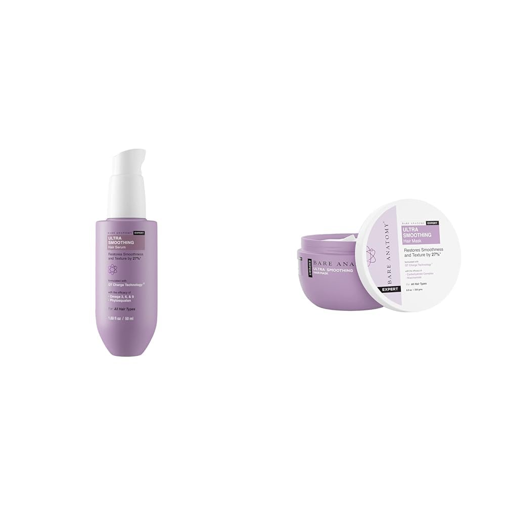 Bare AnatomyUltra Smoothing Hair Serum For Dry & Frizzy Hair | Restores Smoothness & Texture 50ml + Ultra Smoothing Hair Mask For Dry & Frizzy Hair | Restores Smoothness & Texture by 27% 250g