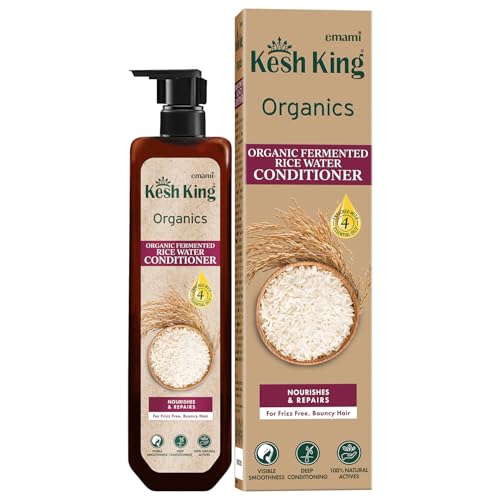 Kesh King Organics Anti Frizz Conditioner with Organic Fermented Rice Water, Helps Repair Damaged Hair, Moisturizes & Reduces Frizz for Visibly Soft, Smooth and Tangle Free Hair, 200ml