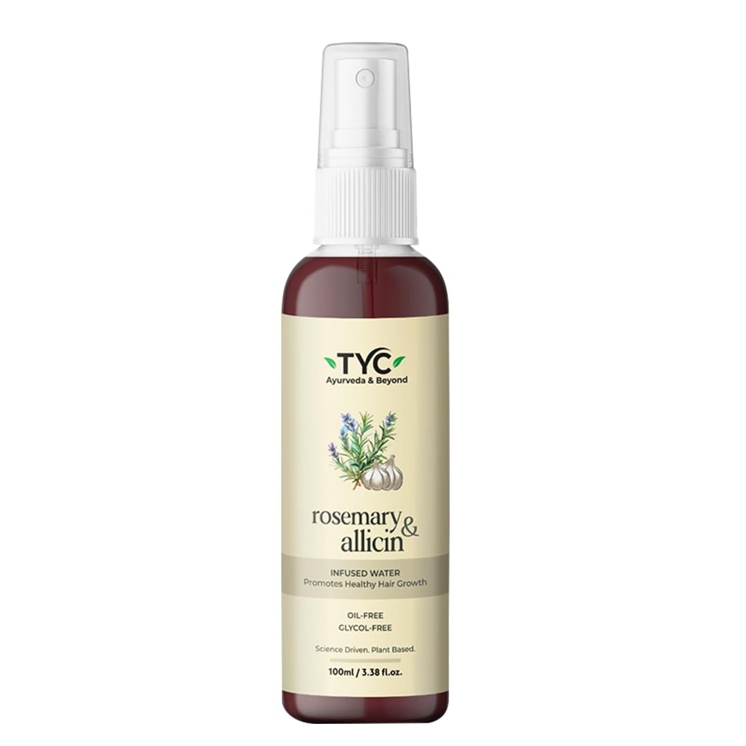 TYC - Trust Your Choice Rosemary and Allicin Water Hair Spray, Botanical Hair Mist for Hair Fall Control, Hair Growth and Scalp Health, Natural Anti-Hair Loss Treatment, 100 ml (Pack of 1)