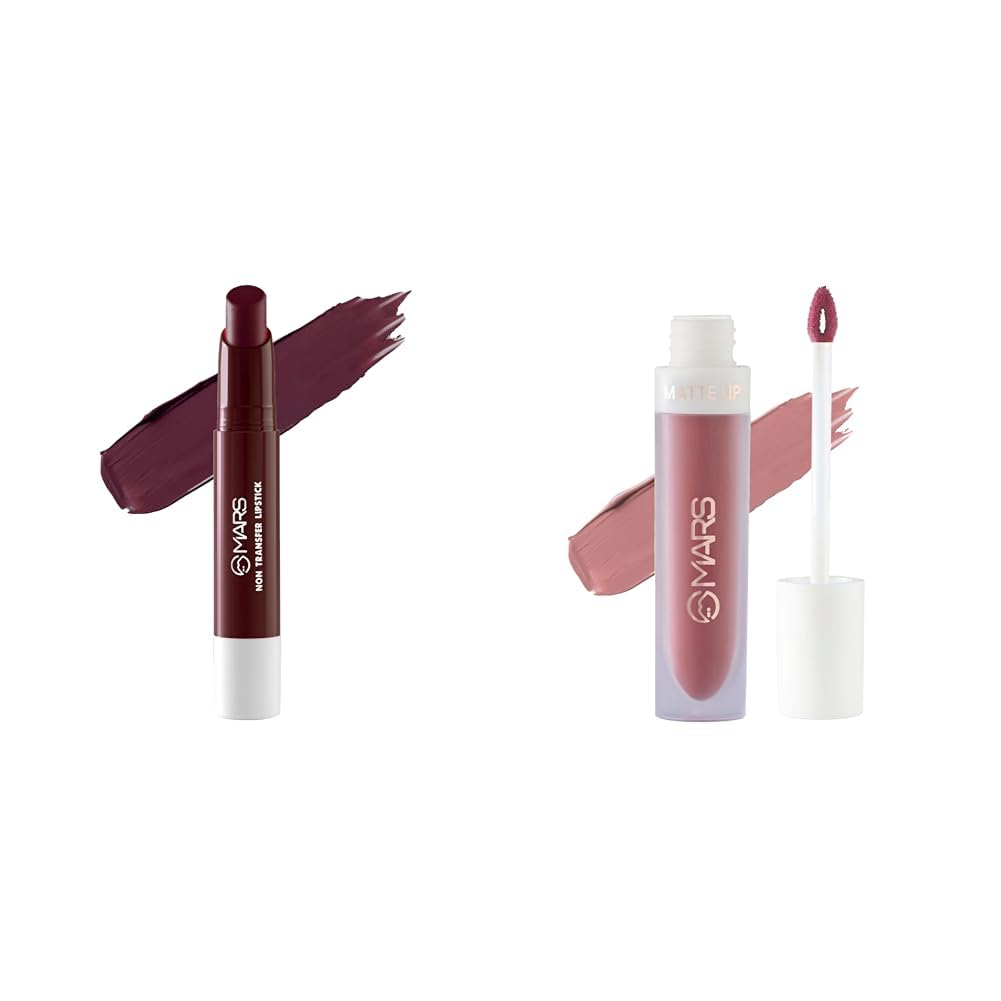 MARS Matte Super Stay LipstickLipstick for Women (2.6 gm) (18-MYSTICAL) Matte Liquid Lip Color | Long Lasting | Non-Transfer & Waterproof Lipstick for Women (4.5 ml) (03-Blow a Kiss)