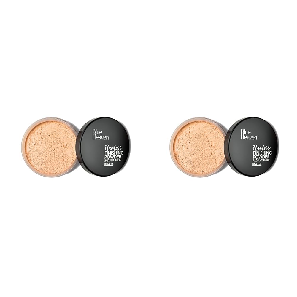 Blue Heaven Flawless Matte Finishing Powder For Normal Skin, Blush, 20Gm, Cream (Pack of 2)