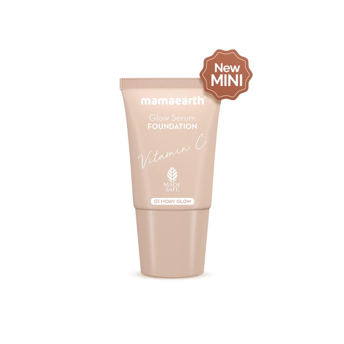 Mamaearth Glow Serum Foundation Gel Mini Tube With Vitamin C & Turmeric For 12Hr Long Stay, 18ml - 01 Ivory Glow, 2X Instant Glow, Luminous Finish For All Skin Type
