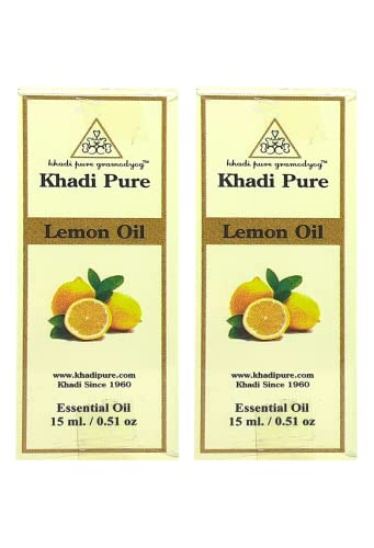 Khadi Pure Herbal Lemon Essential Oil, 15 ml (Pack of 2)