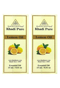 Khadi Pure Herbal Lemon Essential Oil, 15 ml (Pack of 2)