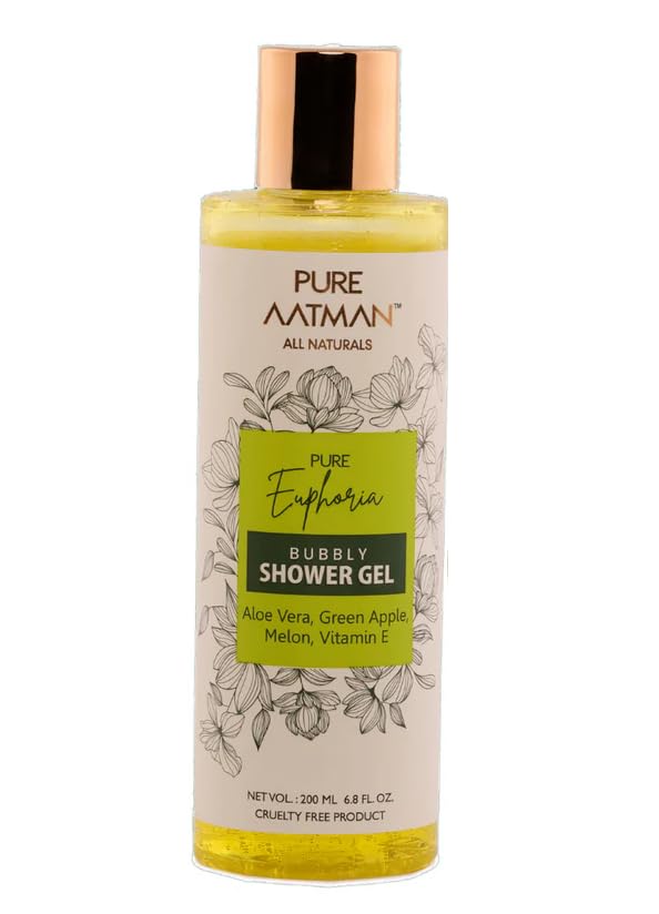 Pure Aatman Green Apple & Aloe vera Rejuvenating Body Wash For Women & Men,Deeply Nourishing Shower Gel, 200ml