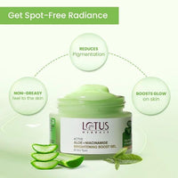 Lotus Herbals Active Aloe + Niacinamide Brightening Boost Mist 50g, Night Gel 50g Face Wash 100g, Scrub 100g Set of 4