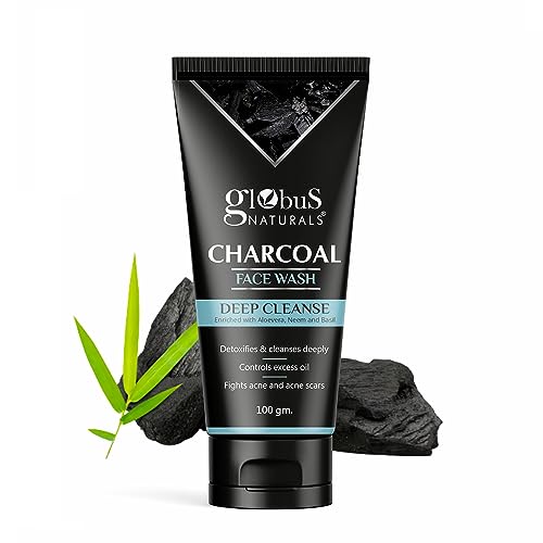 Globus Naturals Anti Pollution & Anti Acne Activated Charcoal Face Wash, For Both Men & Women, 100ml