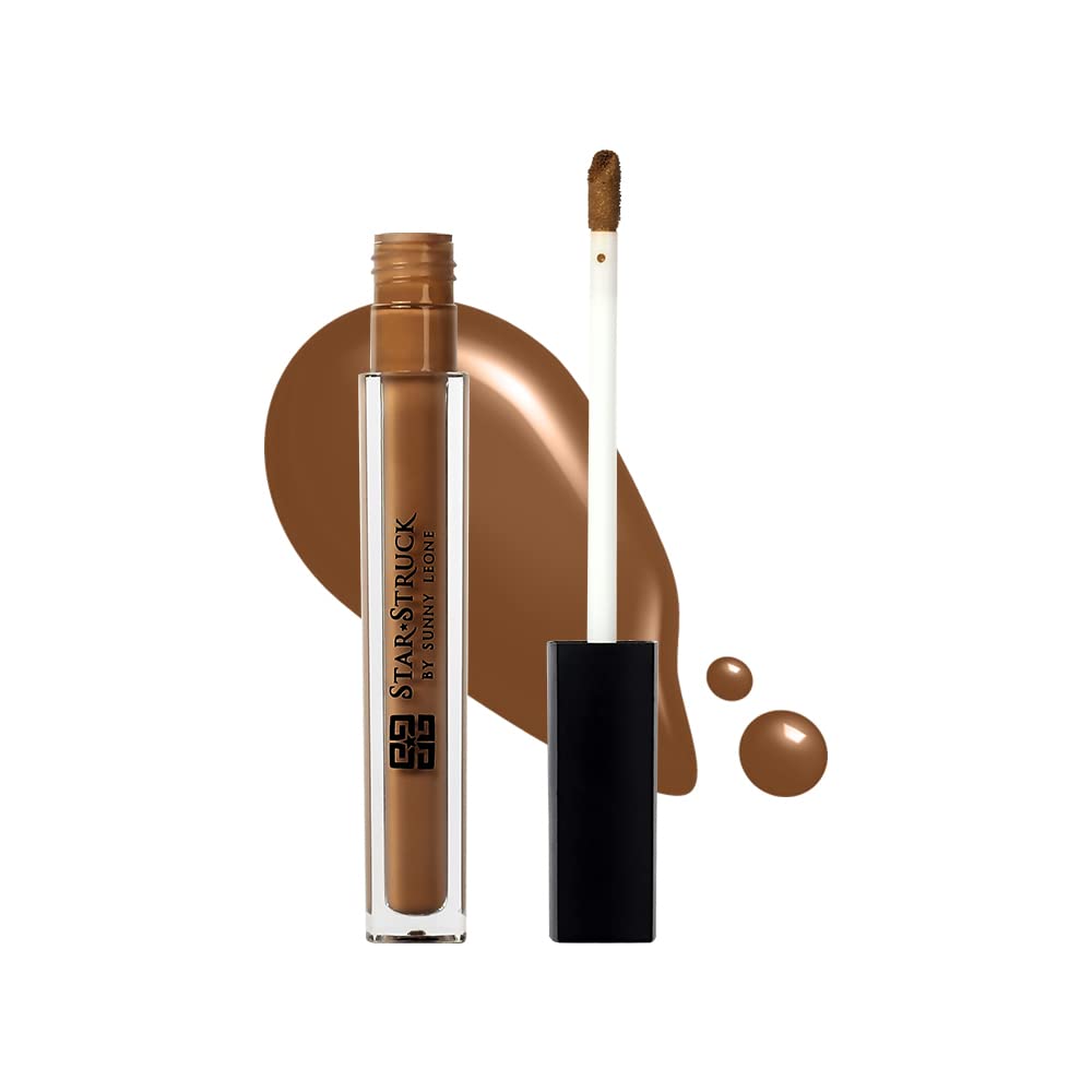 STARSTRUCK BY SUNNY LEONE Liquid Concealer For Face Makeup | Light Weight, Full Coverage Concealer, Easily Blendable | Formulated For Deep Skin With Warm Undertone - W119
