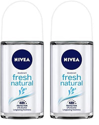 Nivea Deodorant Roll On, Fresh Natural for Unisex, 50ml (Pack of 2)