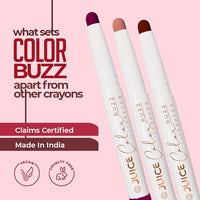 Juice Color Buzz Lip Crayon With Bio Retinol, SPF15 & Natural Moisturizing Factors (Ruby Ravish - M09)