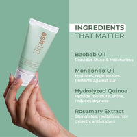 Ashba Botanics Leave-in Conditioner for Frizzy, Wavy & Curly Hair | Hair Cream For Men & Women | Moisturizes, Protects, Nourishes & Adds Shine to Dry & Damaged Hair | Silicone Free (50, millilitre)