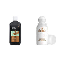 Just Herbs Deep Cleansing Cooling Body Wash 300 ml & Just Herbs Under Arm Roll On Deodorant - 50 ml Combo
