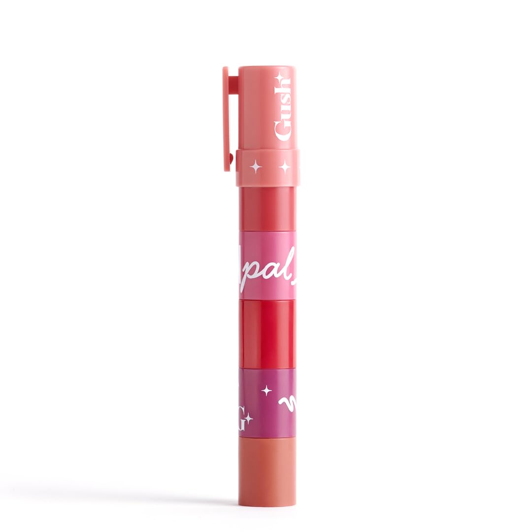 Gush Penpal 5-In-1 Lipstick| Five Shades In One| Multi-Use Stackable Lipstick For Lips, Long Lasting, Creamy Matte Finish| Moisturizing Formula With Intense Color Payoff, 4.8 G