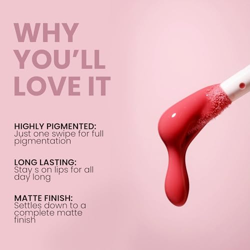 Seven Seas Feather Light Liquid Lipstick | Matte Finish Liquid Lipstick | Long Lasting | Non Transfer | One Coat Application | Stay Upto 12 Hours (312, 6ml)