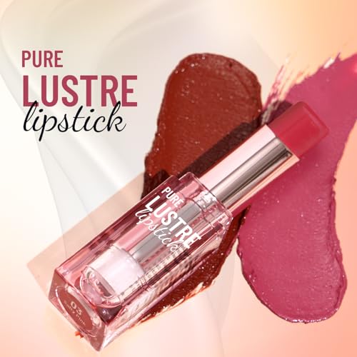 Swiss Beauty Pure Lustre Lipstick | High Shine Finish | Smooth Glide | With Olive Oil & Vitamin E | Hydrating | Shade- Silk Pink, 3.8gm