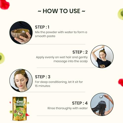 VCare Herbal Hair Wash And Conditioner For Men And Women| 100% Natural With 12+ Herbs Amla, Shikakai, Bhringraj, Hibiscus Powder For All Hair Type,-100gm (Pack Of 3)