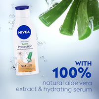NIVEA Aloe Protection Body Lotion 200 ml | SPF 15 | Aloe Vera Extracts | Dep Moisture Serum | Men and Women | All Skin Type