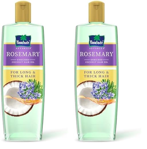 Parachute Advansed Rosemary-enriched Coconut Hair Oil| Rosemary Hair Oil| Superfoods Magic| Long & Thick Hair|300 Ml (Pack of 2)
