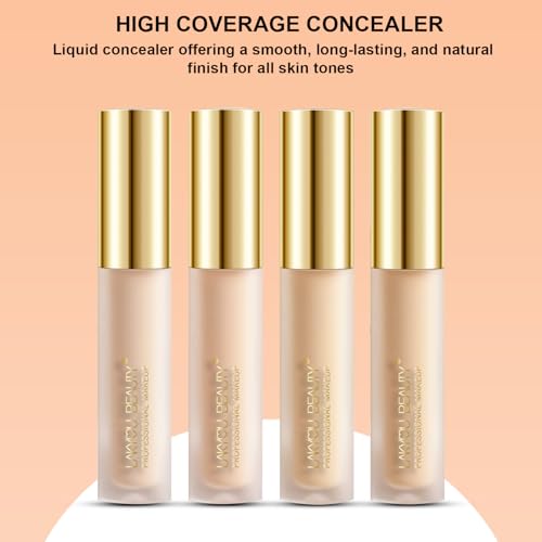 Lakyou Beauty High Coverage Liquid Concealers | Lightweight | Full Coverage | Smooth Finish | Long Lasting | Shade-01(White Ivory) | 5.5ml