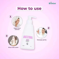 Brinton UV Doux Face Cleanser | Cetyl & Stearyl Alcohol, Niacinamide, Hyaluronic Acid, Jojoba Oil | pH 5.5 | Deep Cleansing & Hydration | Sulphate & Paraben Free | Dermatologically Tested | For All Skin Types | 125ml
