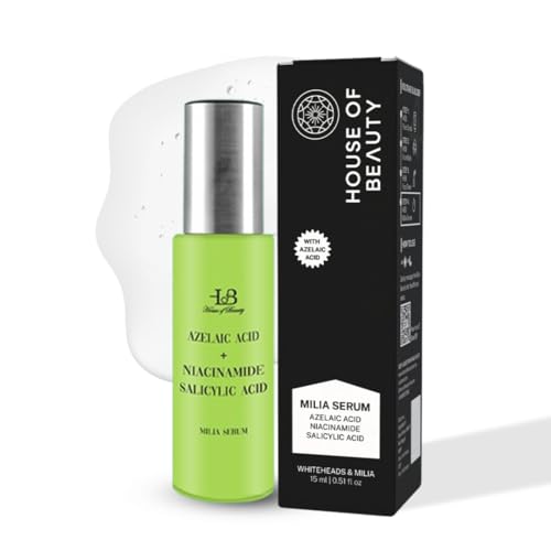 HOUSE OF BEAUTY Milia Serum with Azelaic Acid, Niacinamide, Salicylic Acid for Whiteheads, Bumps and Milia, Face, Healthy Skin (15ml, Pack of 1)