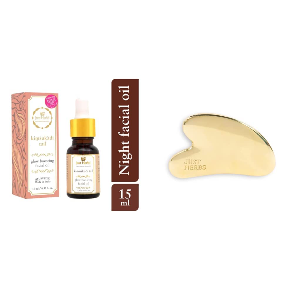Just Herbs Glow Boosting Combo with Kansa Gua Sha & Kimsukadi Oil