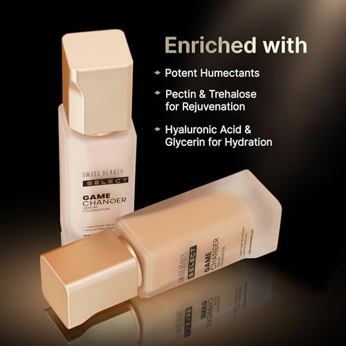 Swiss Beauty Select Game Changer Serum Lightweight Foundation | With Natural and Dewy finish | Shade- Creamy Vanilla, 30gm |