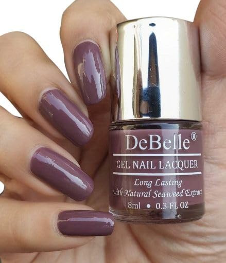 DeBelle Gel Glossy Finish Nail Polish Pretty Petunia (Rust Mauve) 8 Ml - Enriched With Natural Seaweed Extract, Cruelty Free, Toxic Free