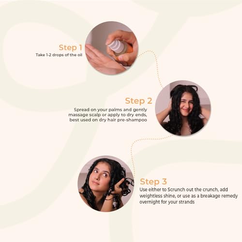 Fix My Curls Scalp & Strands Elixir Hair Oil Revitalize & Protect 2-In-1 Serum and Oil for Curly/wavy Hair| Lightweight Hydration & Shine| Enriched with Golden Seaweed & Retinol Heat Protection| 30ml