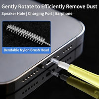 10 Pcs Cell Phone Cleaning Kit,Charging Port Cleaner,Dual Sided Anti Clogging Nylon Brushes,Suitable for Clean Phone Charging Port,Phone Speaker, AirPods,Tablet Camera,Other Electronics