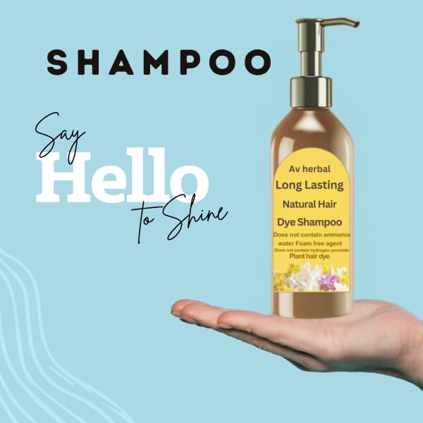 AV Herbal International Hair Dye Shampoo | Natural Black Hair Color | 3-in-1 Color, Cleanse & Nourish | 300ml