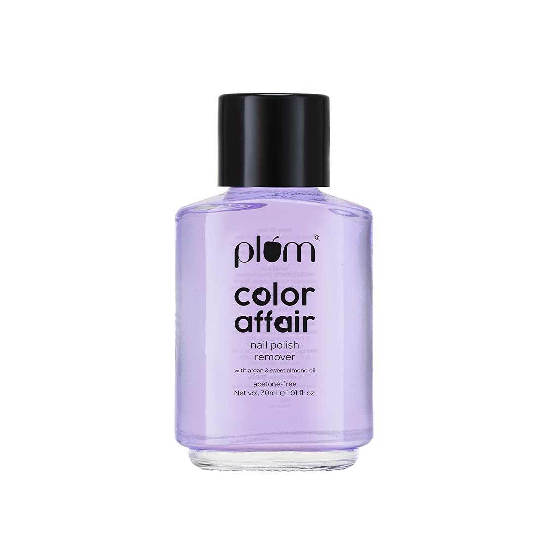 Plum Color Affair Acetone-Free Nail Polish Remover | Nourishing Formula with Sweet Almond & Argan Oil | Vitamin E-Infused | 100% Vegan & Cruelty-Free | Easy & Gentle Removal | 30ml