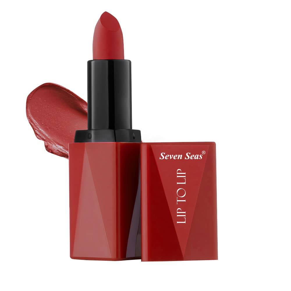 Seven Seas Lip To Lip Matte Full Coverage Long Lasting Lipstick | Smooth Application |Transferproof & Smudge Proof | Highly Pigemented Lipstick for Women (Chestnut Rose-II)