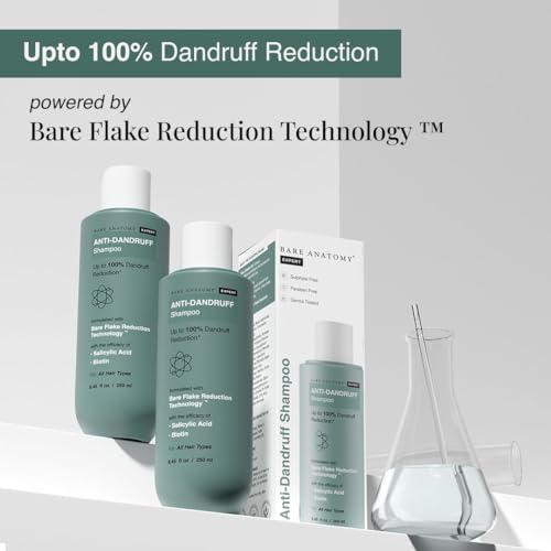 Bare AnatomyEXPERT Anti-Dandruff Shampoo | Targets Oily Scalp and Sheds Dry Flakes 250ml + Advanced Hair Growth Serum | 3% Redensyl + 4% Anagain + 3% Baicapil + 1% Capilia Longa, Rosemary,Biotin 30ml