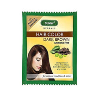 Sunny Herbals Hair Color Dark Brown With Unique Blend of Henna, Amla, Shikakai & Bhringraj Herbs | Penetrates Every Strand and Colors From Root To Tip | Ammonia Free | Unisex Hair Color For All Hair Type, (Pack of 12)