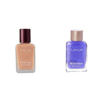 Lakmé © Perfecting Glossy Light Liquid Foundation for All Skin Type, Marble, 27Ml And Lakmé © Nail Color Remover, 27Ml