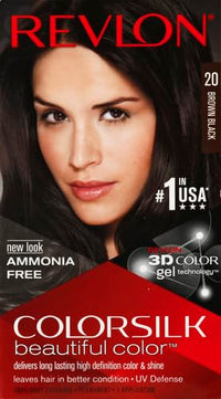 Revlon Colorsilk Beautiful Color, Permanent Hair Color with Keratin, 40ml + 40ml + 11.8ml - 20 Brown Black (Pack of 1)