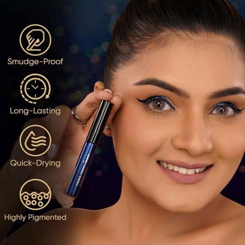 Parul Garg Beauty Hi-Shimmer Liquid Eyeliner – Smudge-Proof, Water-Resistant & Quick-Drying | Long-Wear, Precision Tip & Glitter Finish for Intense Shine | Amethyst Purple | 5ml