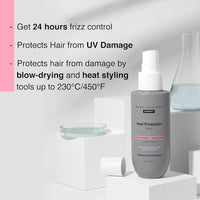 Bare Anatomy Heat Protection Spray Serum| Controls Frizz for up to 24 Hrs | Vitamin E, Pea Protein & Veg Keratin Enriched | Paraben Free | For Women & Men | Vegan |230 °C Heat Protection 150 ml