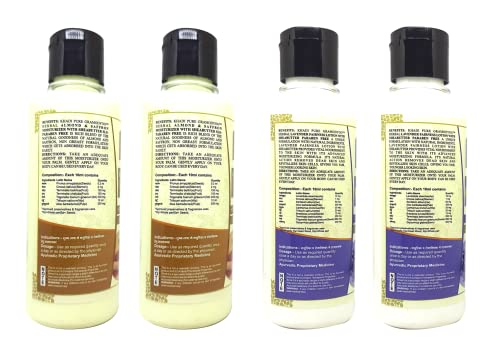 Khadi Pure Almond Saffron SLS & Lavender SLS Moisturizing Lotion, 210 ml (Pack of 4)