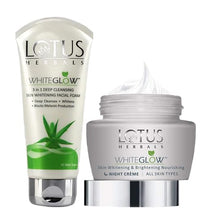 Lotus Herbals Whiteglow Facial Foam 100gm, Night Cream 60gm, Set of 2