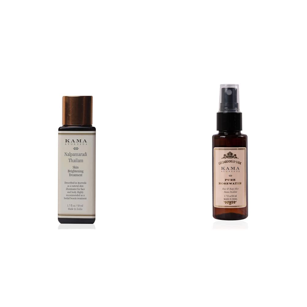 Kama Ayurveda Nalpamaradi Thailam Skin Brightening Treatment- 50 ml & Kama Ayurveda Pure Rose, 50ml